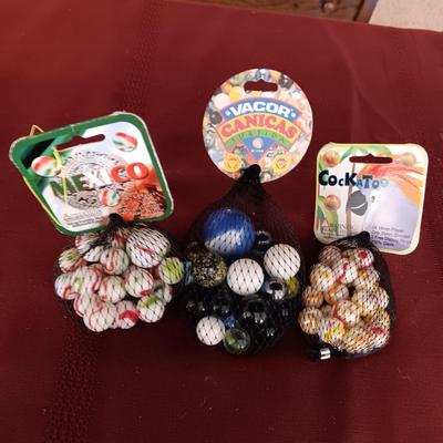 3 UNOPENED BAGS OF MARBLES