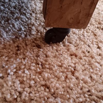 ANTIQUE WASHSTAND WITH DRAWER AND 2 DOOR CUPBOARD ON CASTERS