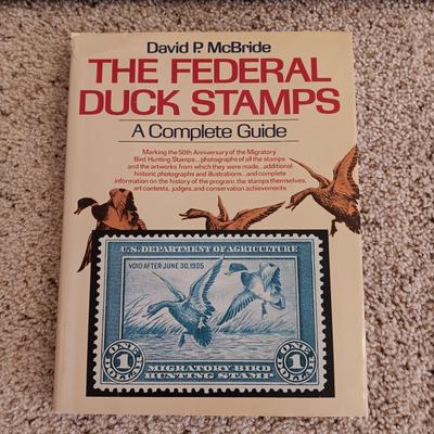 US DEPARTMENT OF THE INTERIOR DUCK STAMPS AND AN INSCRIBED BOOK BY THE AUTHOR