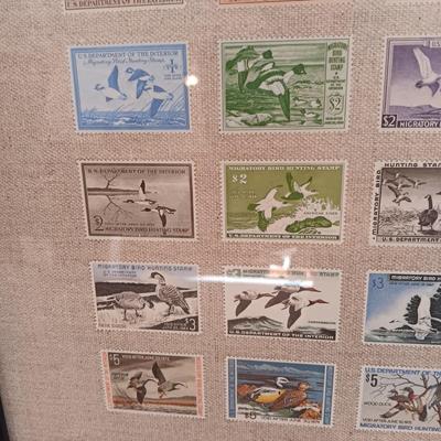 US DEPARTMENT OF THE INTERIOR DUCK STAMPS AND AN INSCRIBED BOOK BY THE AUTHOR