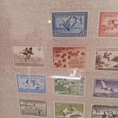 US DEPARTMENT OF THE INTERIOR DUCK STAMPS AND AN INSCRIBED BOOK BY THE AUTHOR