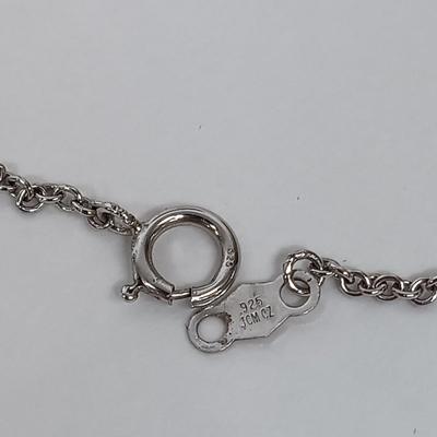 LOT 26: Sterling 925 Eastern Star Society Pendant and Chain with Sterling and Crystal Gemstone Necklace & Thin Sterling Chain