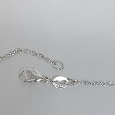 LOT 26: Sterling 925 Eastern Star Society Pendant and Chain with Sterling and Crystal Gemstone Necklace & Thin Sterling Chain