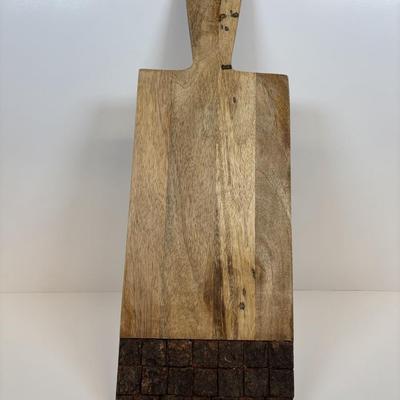 LOT 28: Wooden Charcuterie Boards, Vintage Wear-Ever Citrus Juicer, Crocheted Potholders, A. Loercher Earthenware/ Pottery Pie Plate...