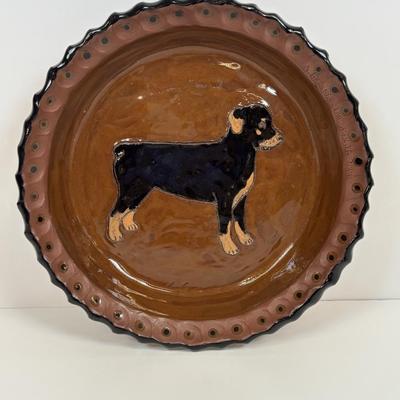 LOT 28: Wooden Charcuterie Boards, Vintage Wear-Ever Citrus Juicer, Crocheted Potholders, A. Loercher Earthenware/ Pottery Pie Plate...