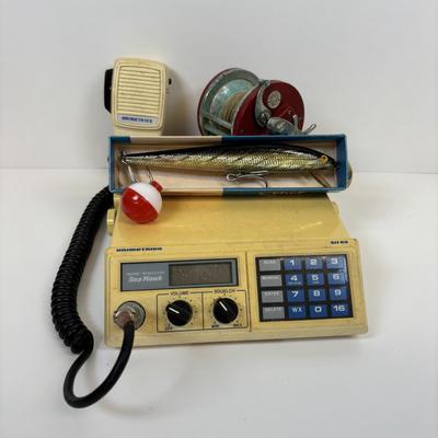 LOT 30: Vintage Unimetrics Marine Transceiver Sea Hawk, Fishing Reel & Rebel Lure