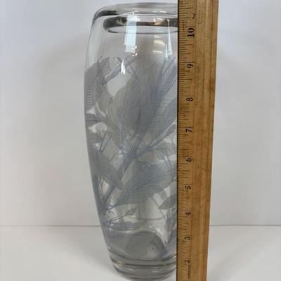 LOT 31: Beautiful Rosenthal Heavy Crystal Vase - Studio Linie - Frosted Design circa 1970's Era approx. 10" tall