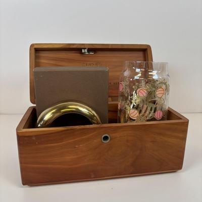 LOT 33: Argentos SC Made w/Swarovski Crystals, Lane Cedar Mini Chest, Chic & Tonic Bangle Flask, Floral Compact & More