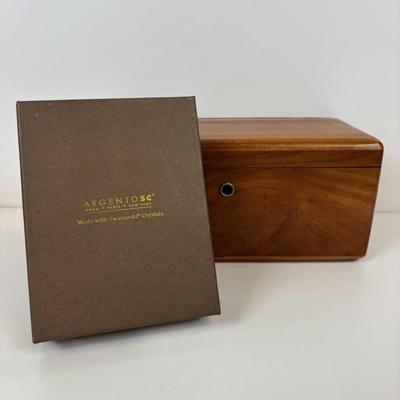 LOT 33: Argentos SC Made w/Swarovski Crystals, Lane Cedar Mini Chest, Chic & Tonic Bangle Flask, Floral Compact & More