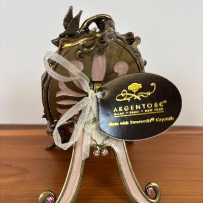 LOT 33: Argentos SC Made w/Swarovski Crystals, Lane Cedar Mini Chest, Chic & Tonic Bangle Flask, Floral Compact & More