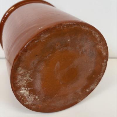 LOT 35: Hand-Crafted Native American Doll Doorstop, Native American Wedding Pitcher, Brown Glazed Stoneware Crock