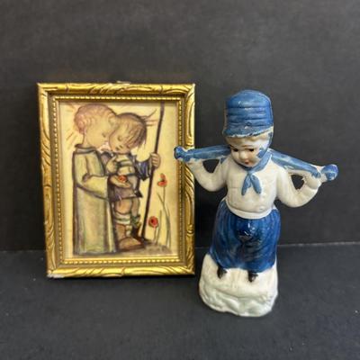 LOT 36: Vintage What-Not Collection: Miniature Parke's Coffee Tray, Ivanhoe Geometric Libbey Glasses, MCM Faux Wooden Duck, Made in...