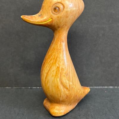 LOT 36: Vintage What-Not Collection: Miniature Parke's Coffee Tray, Ivanhoe Geometric Libbey Glasses, MCM Faux Wooden Duck, Made in...