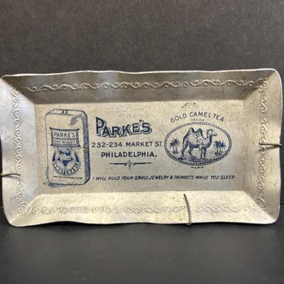 LOT 36: Vintage What-Not Collection: Miniature Parke's Coffee Tray, Ivanhoe Geometric Libbey Glasses, MCM Faux Wooden Duck, Made in...