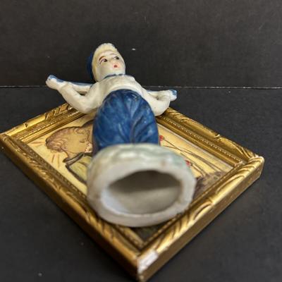 LOT 36: Vintage What-Not Collection: Miniature Parke's Coffee Tray, Ivanhoe Geometric Libbey Glasses, MCM Faux Wooden Duck, Made in...