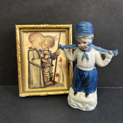 LOT 36: Vintage What-Not Collection: Miniature Parke's Coffee Tray, Ivanhoe Geometric Libbey Glasses, MCM Faux Wooden Duck, Made in...