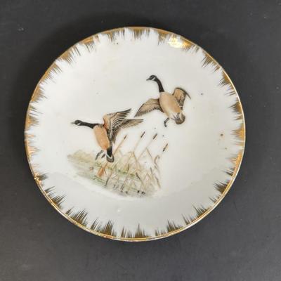 LOT 36: Vintage What-Not Collection: Miniature Parke's Coffee Tray, Ivanhoe Geometric Libbey Glasses, MCM Faux Wooden Duck, Made in...