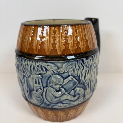 LOT 38: Matthias Girmscheid Beer Stein, Vintage Chesterfield Cigarette Pocket Tin Ashtray, Promotional Pocket Cocktail Recipes Wheel...