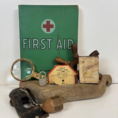 LOT 38: Matthias Girmscheid Beer Stein, Vintage Chesterfield Cigarette Pocket Tin Ashtray, Promotional Pocket Cocktail Recipes Wheel...