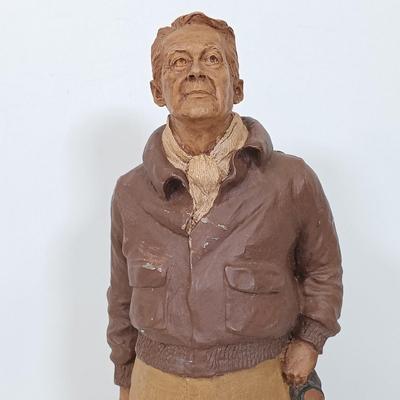 LOT 41: Tom Clark 'The Aviator' 1984 Signed Figurine with NIB Academy P-40E Model Kit & Frank Capra's WWII Documentary...