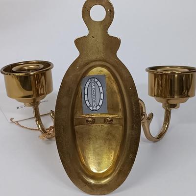 LOT 44: Dansk Mettalise Bouquet Vase in original box, Partylite Global Fusion Mosaic Candle Lamp Set, Ethan Allen Brass Sconce & More