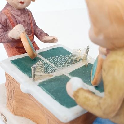 LOT 45: Vintage Ceramic Ping Pong Players, Lenox Irish Prayer Spoon Rest, Hamilton Collection 'Spot Takes a Ride', Vernon Kilns...