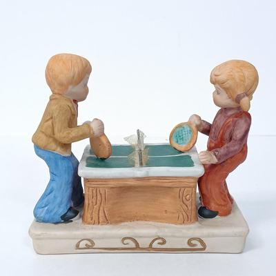 LOT 45: Vintage Ceramic Ping Pong Players, Lenox Irish Prayer Spoon Rest, Hamilton Collection 'Spot Takes a Ride', Vernon Kilns...