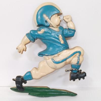 LOT 47: HOMCO 1970s Metal Football Player Wall Plaques