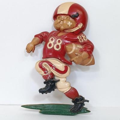 LOT 47: HOMCO 1970s Metal Football Player Wall Plaques