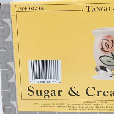 LOT 48: New/Old Stock Oneida Steakknives Set of (6), Pfaltzgraff Tango Sugar & Creamer Set & More