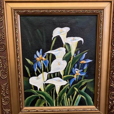 LOT 52: Framed Floral Oil Painting
