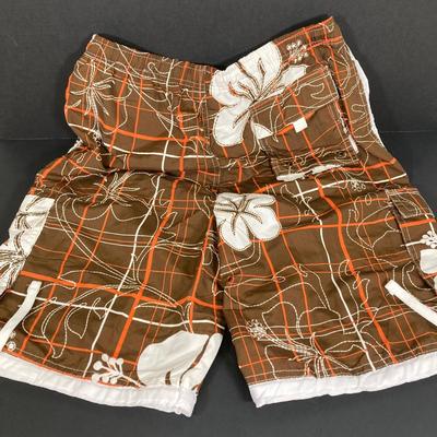 LOT 53: Skater / Surf Collection - Vintage California Free Spirit Skateboard, Surf Dude Shorts (L) with Tags and Surf's Up DVD