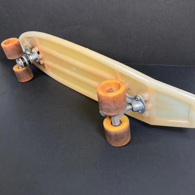 LOT 53: Skater / Surf Collection - Vintage California Free Spirit Skateboard, Surf Dude Shorts (L) with Tags and Surf's Up DVD