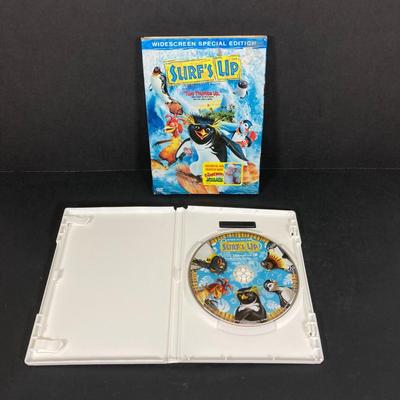 LOT 53: Skater / Surf Collection - Vintage California Free Spirit Skateboard, Surf Dude Shorts (L) with Tags and Surf's Up DVD