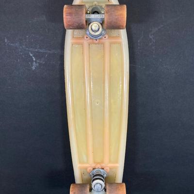 LOT 53: Skater / Surf Collection - Vintage California Free Spirit Skateboard, Surf Dude Shorts (L) with Tags and Surf's Up DVD