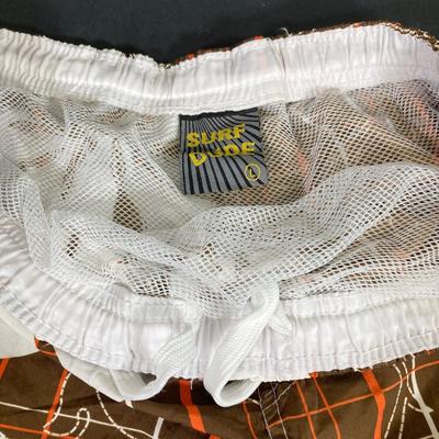 LOT 53: Skater / Surf Collection - Vintage California Free Spirit Skateboard, Surf Dude Shorts (L) with Tags and Surf's Up DVD