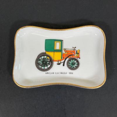 LOT 55: Vintage Collection - NJ License Plates, Limoges Dish, Jameson Flask, Golf Cart Desk Clock, Harley Owners Token and More