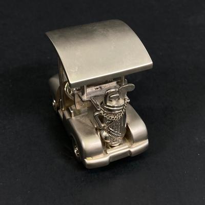 LOT 55: Vintage Collection - NJ License Plates, Limoges Dish, Jameson Flask, Golf Cart Desk Clock, Harley Owners Token and More