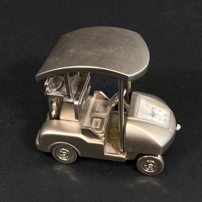 LOT 55: Vintage Collection - NJ License Plates, Limoges Dish, Jameson Flask, Golf Cart Desk Clock, Harley Owners Token and More