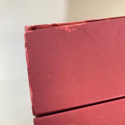 LOT 58: Gorgeous Auratic Yellow and White Vase in Red Box