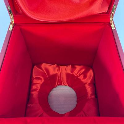 LOT 58: Gorgeous Auratic Yellow and White Vase in Red Box