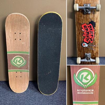 LOT 59: Pair of Vintage Skateboards - Kryptonics (Bravo Sports) and Wooden Dirty Ramen