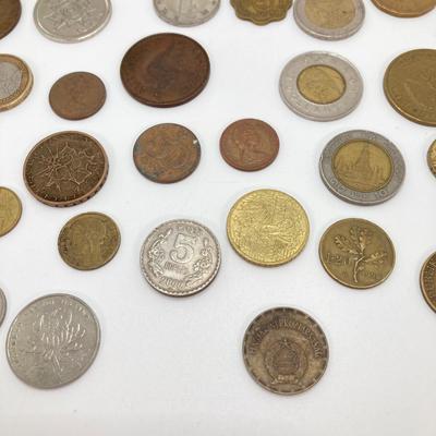 LOT 62: Vintage Coin / Token Collection - US Wheat Pennies, 1866 Two Cents, Foreign Coins, 1922 France Centimes and More