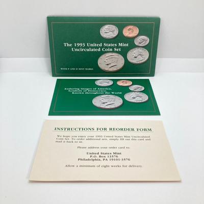 LOT 73: Five United States Mint Uncirculated Coin Sets in Original Envelopes - 1993, 1994, 1995, 1996 and 1998