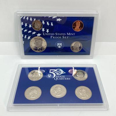 LOT 74: Two 1999 United States Mint Proof Sets and One 1999 United States Mint 50 State Quarters Proof Set