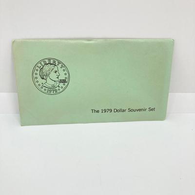 LOT 75: Four US Souvenir Coin Sets - Two 1979 Susan B. Anthony $1 Dollar Coin Sets and Two 1980 Susan B. Anthony $1 Dollar Coin Sets...