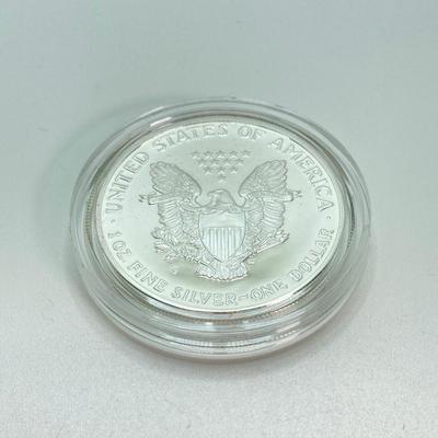 LOT 77: 1990 Walking Liberty Silver American Eagle Proof One Dollar $1 Coin in Presentation Box - 1 Oz Fine Silver