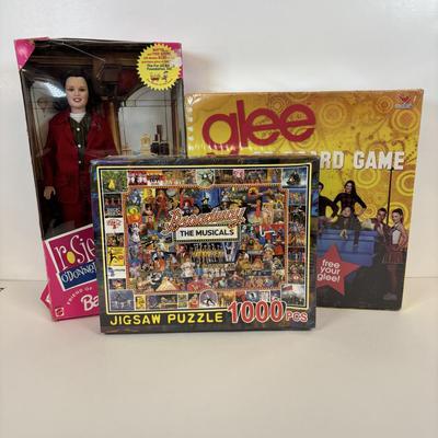 LOT 83: Unopened Rosie O'Donnell Barbie, Glee CD Board Game & Broadway Musical Puzzle