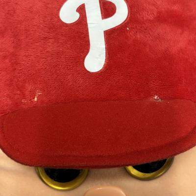 LOT 84: Plush Toy Collection: Vintage Hungarian Cloth Doll, Ty Philadelphia Phillies Pillow, Smurf, Squish Mallow & One Direction...