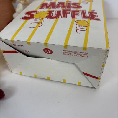 LOT 85: Vintage Annalee Collection: 1992 Country Mouse Cheese Wedge, 1997 Ice Skater, 1997 Popcorn, 2000 Stinky Cheese Mouse, Mouse...